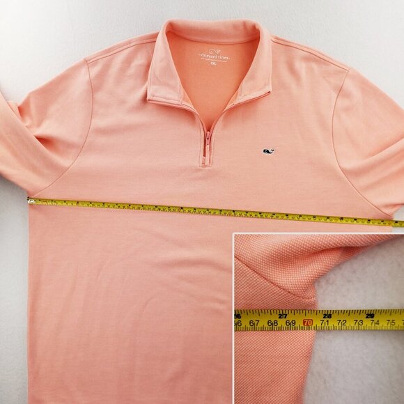 Vineyard Vines Shep Shirt Pullover 1/4 Zip Whale Salmon Men's 2XL - Picture 9 of 12